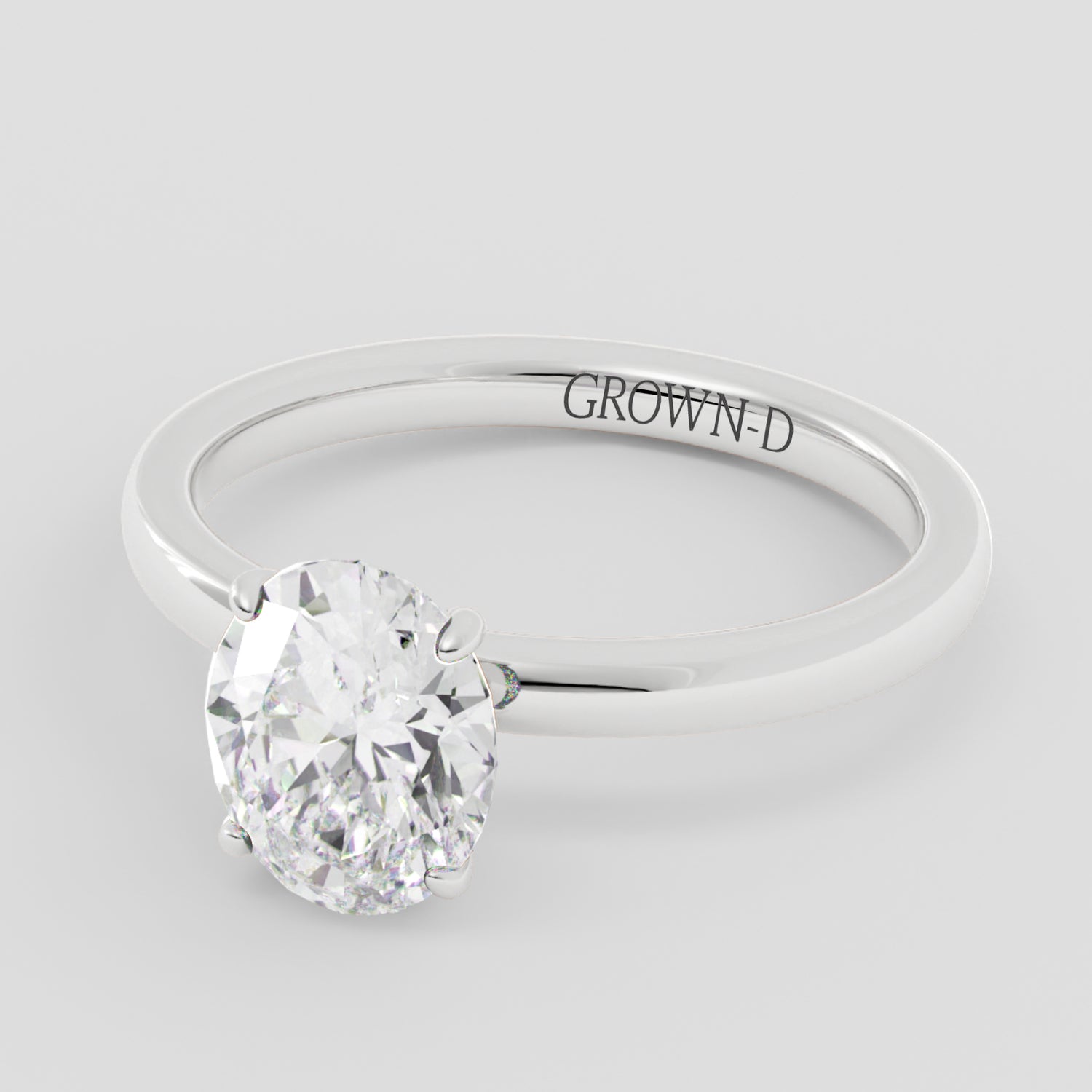 Oval Solitaire With Four Prong Setting – 1 CT