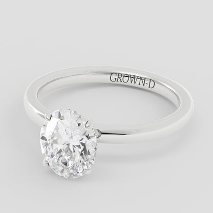 Oval Solitaire With Four Prong Setting – 1 CT