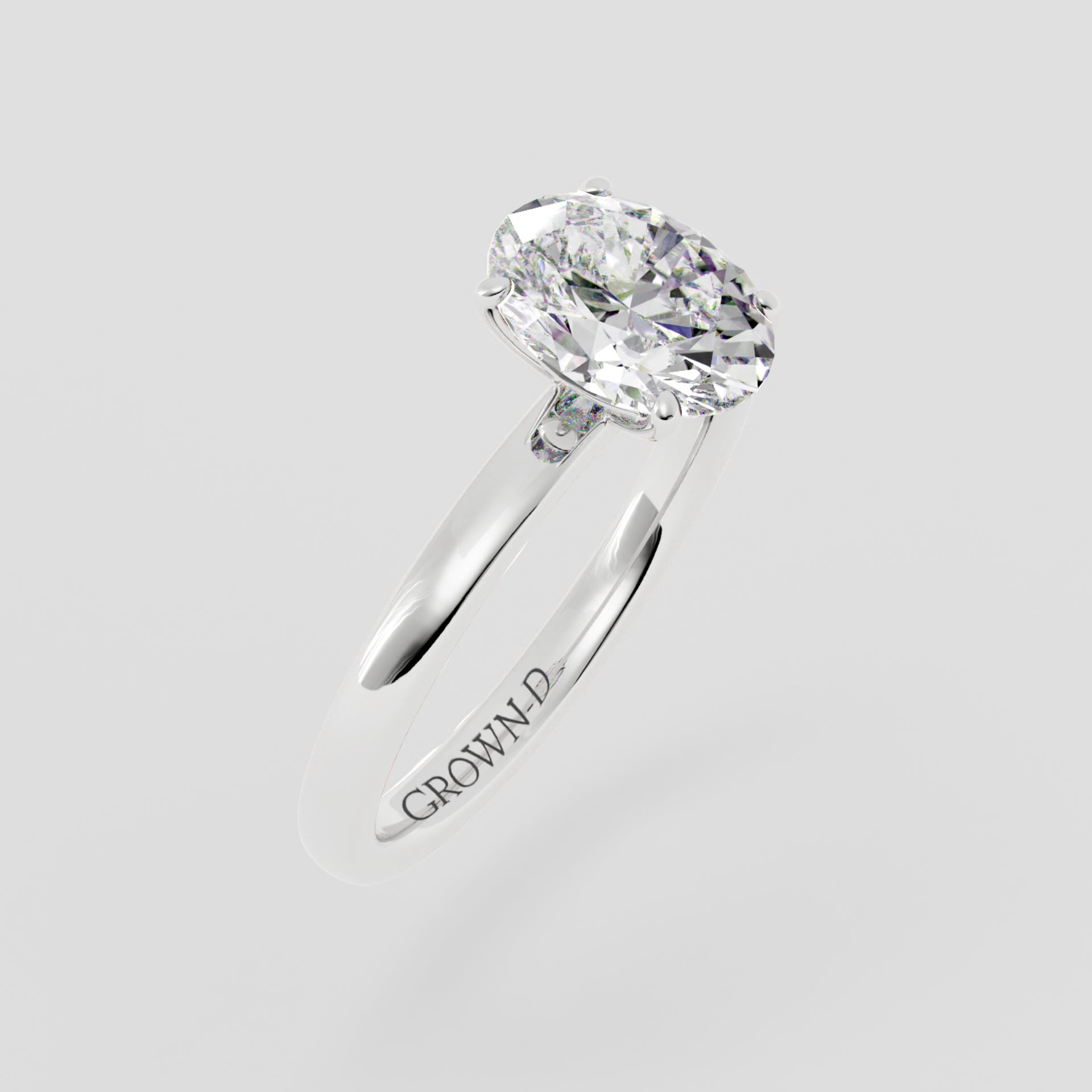 Oval Solitaire With Four Prong Setting – 1 CT