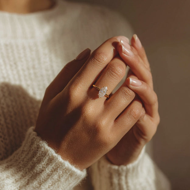 Signature Marquise Solitaire Ring – 1 CT