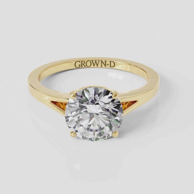 Unique Solitaire Ring, Split Shank – 2 CT