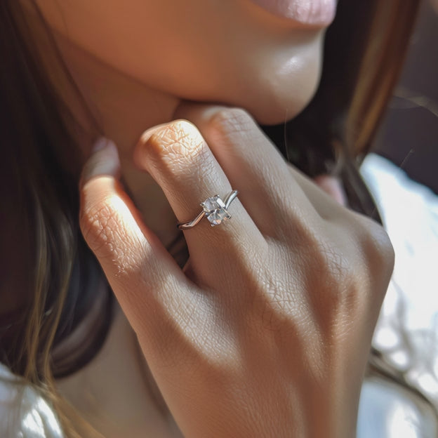 Signature Twisted Oval Solitaire Ring – 1 CT