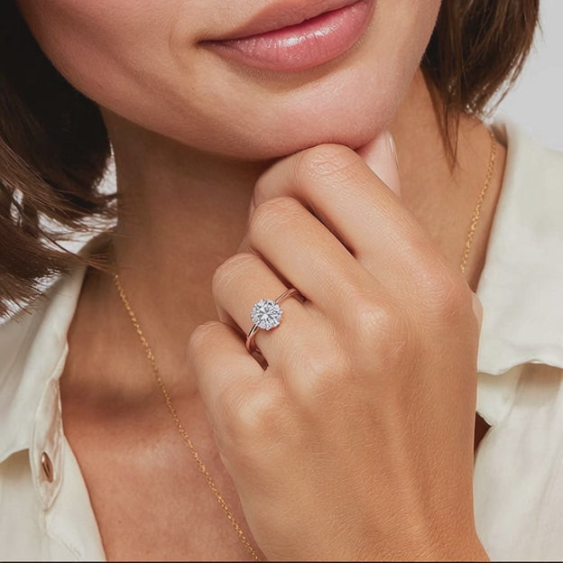 Classic 6-Prong Round Solitaire Ring – 1 CT