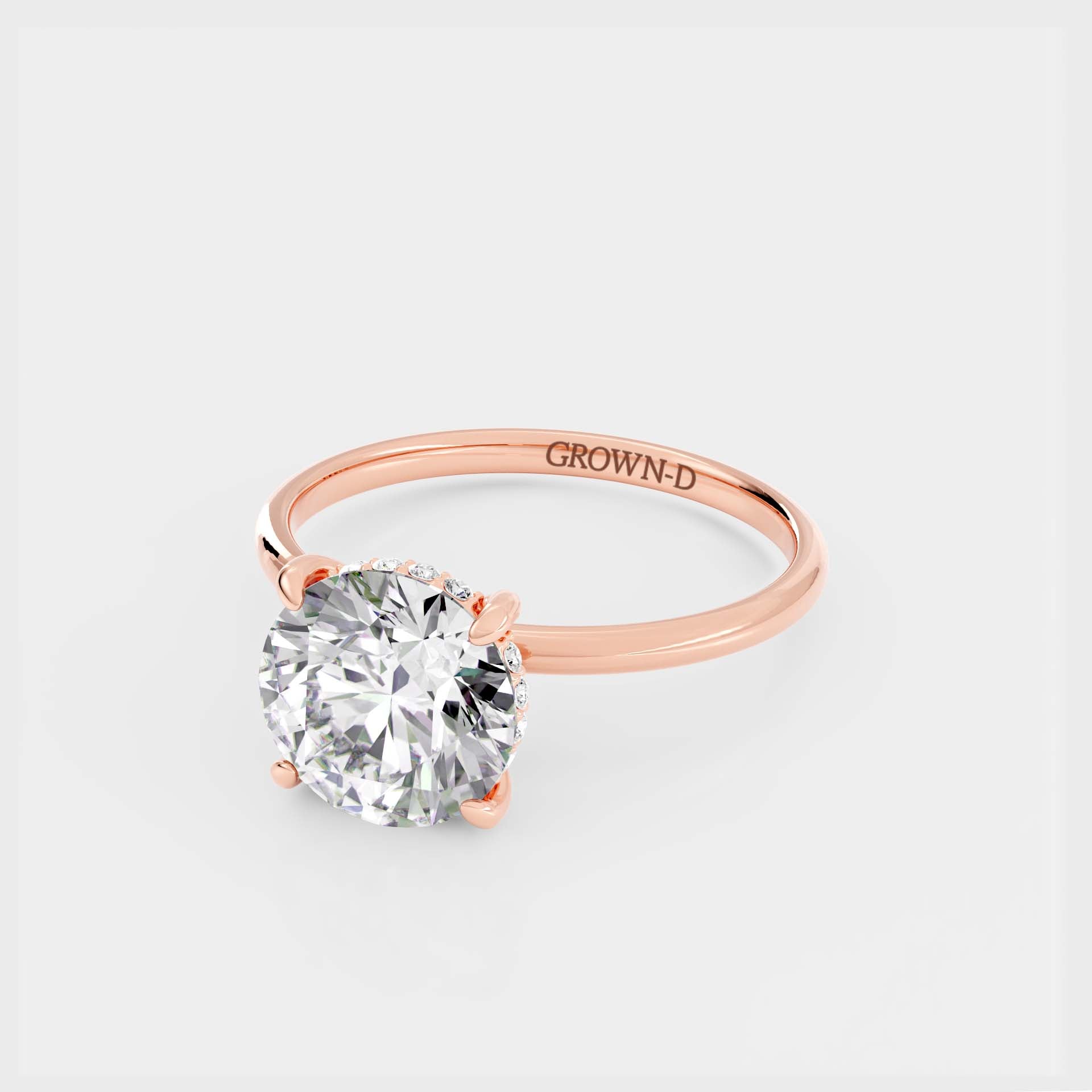 Round Solitaire With Bold Band – 3.5 CT