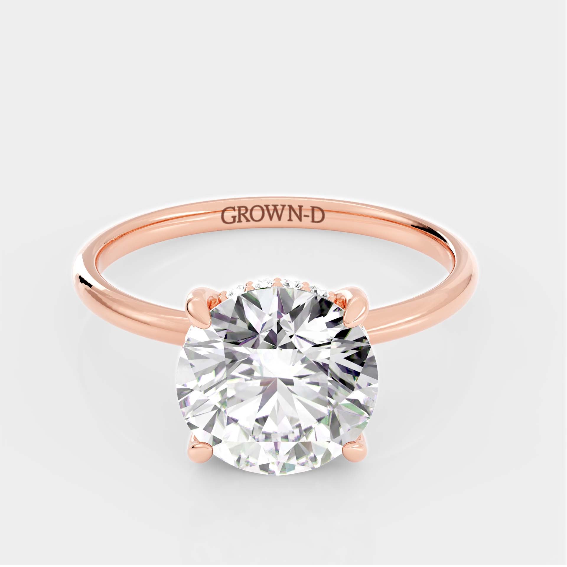 Round Solitaire With Bold Band – 3.5 CT
