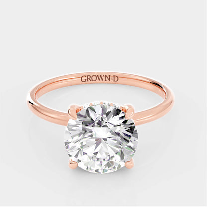 Round Solitaire With Bold Band – 3.5 CT