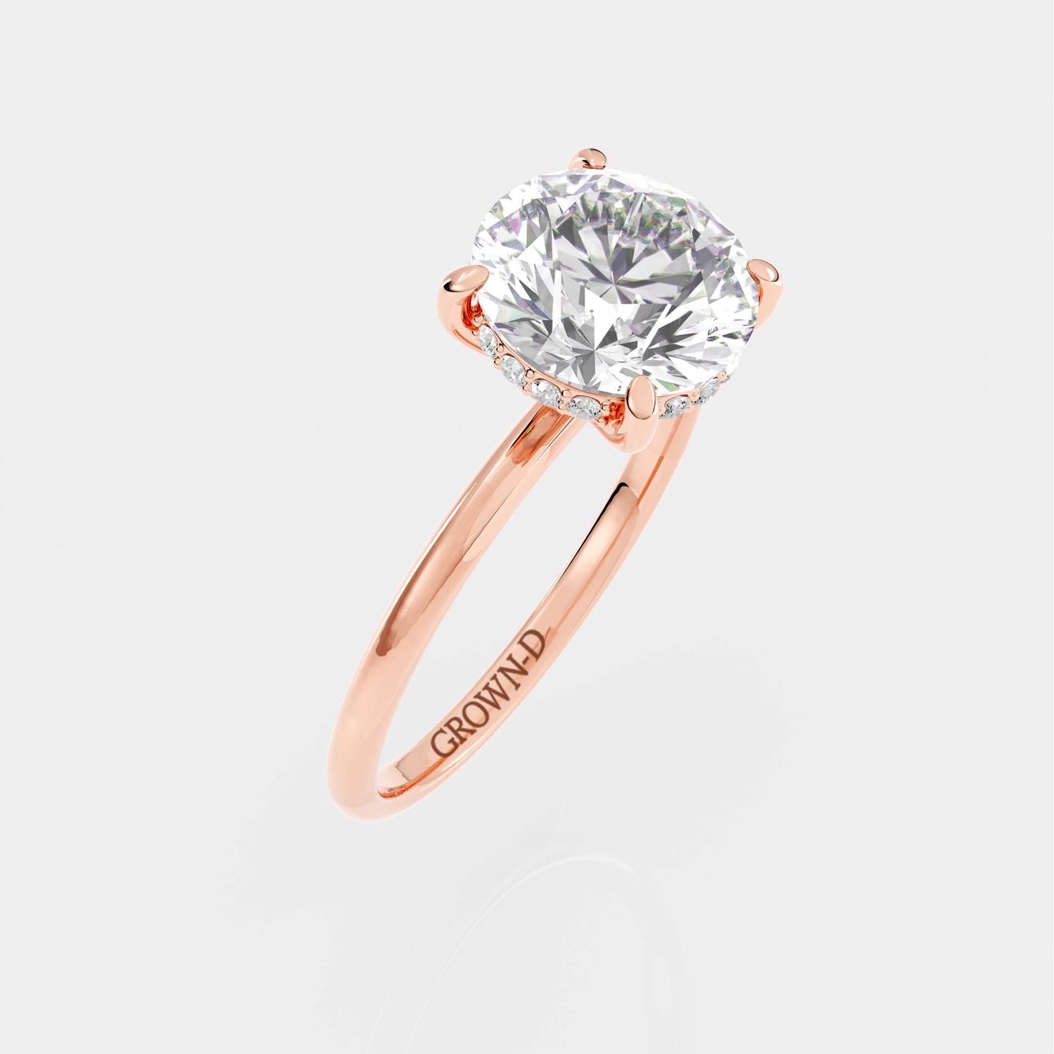 Round Solitaire With Bold Band – 3.5 CT