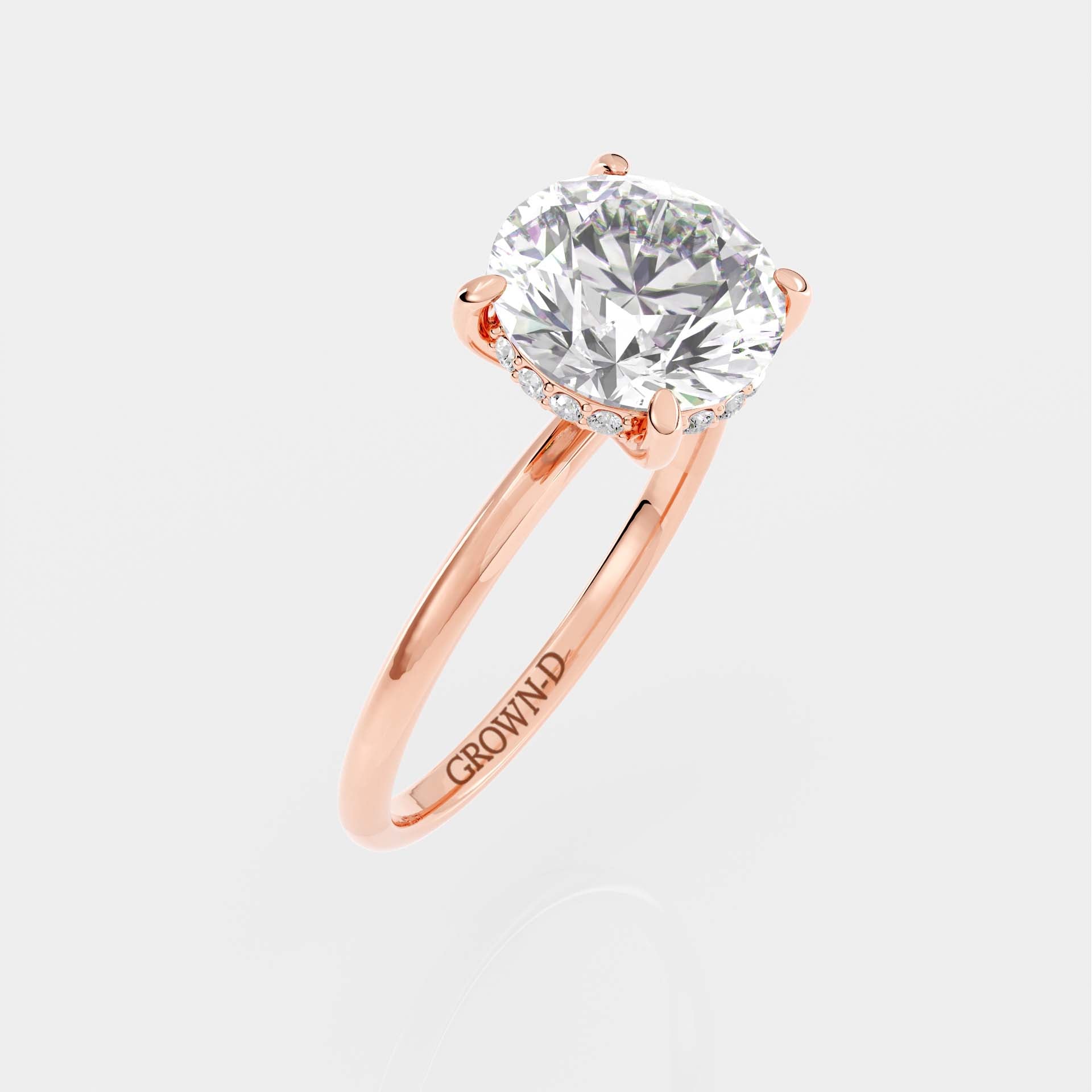 Round Solitaire With Bold Band – 3.5 CT