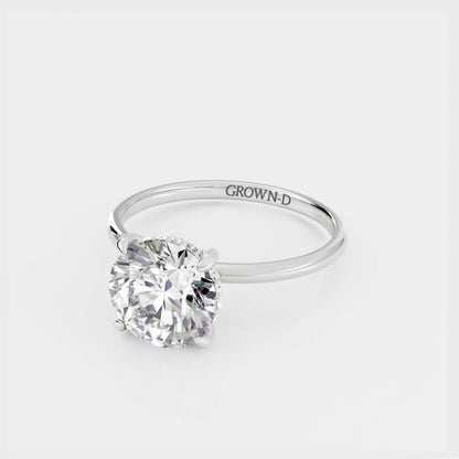 Round Solitaire With Bold Band – 3.5 CT