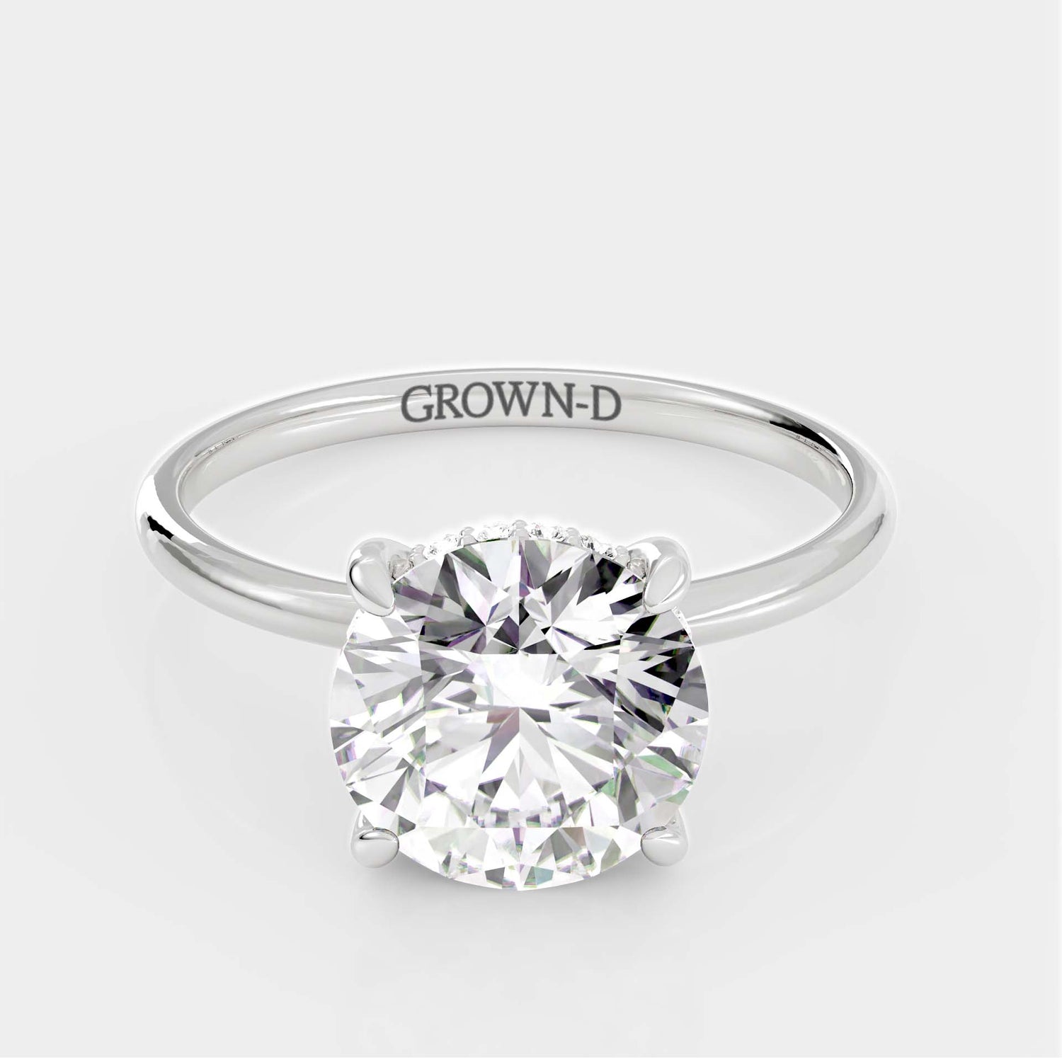 Round Solitaire With Bold Band – 3.5 CT