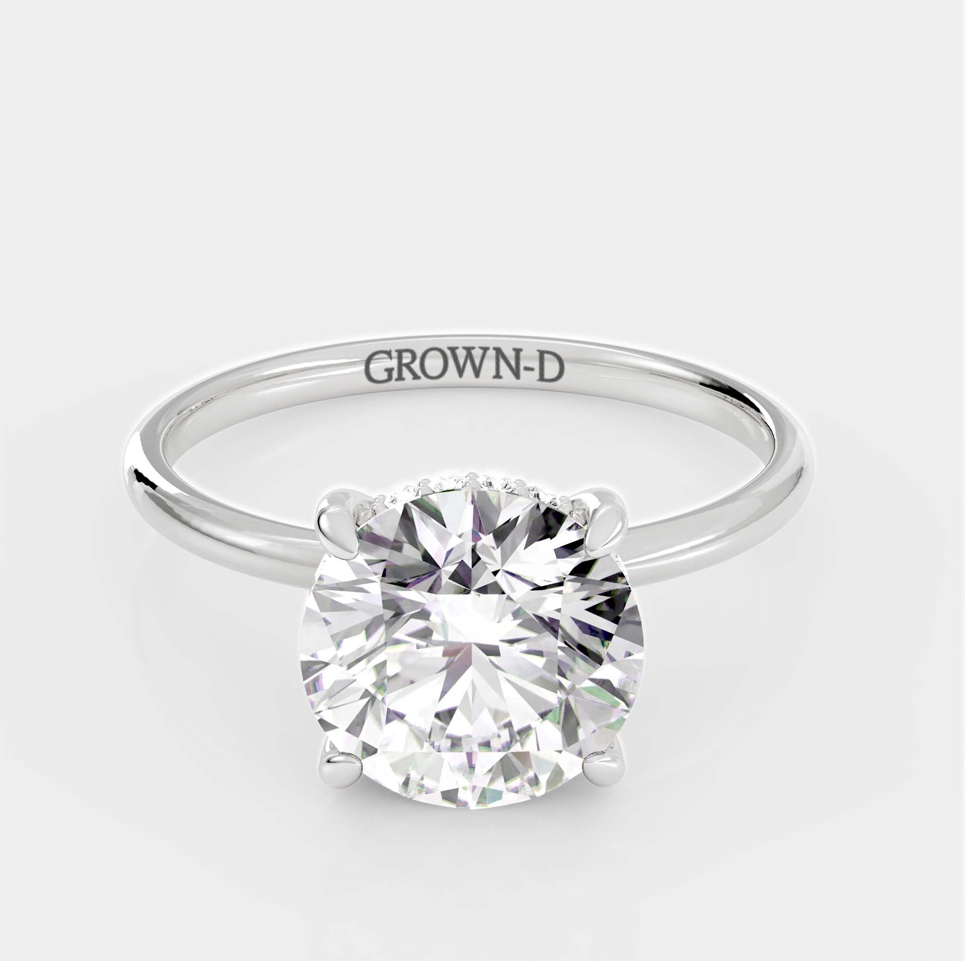Round Solitaire With Bold Band – 3.5 CT