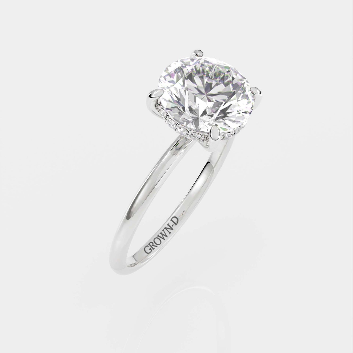 Round Solitaire With Bold Band – 3.5 CT
