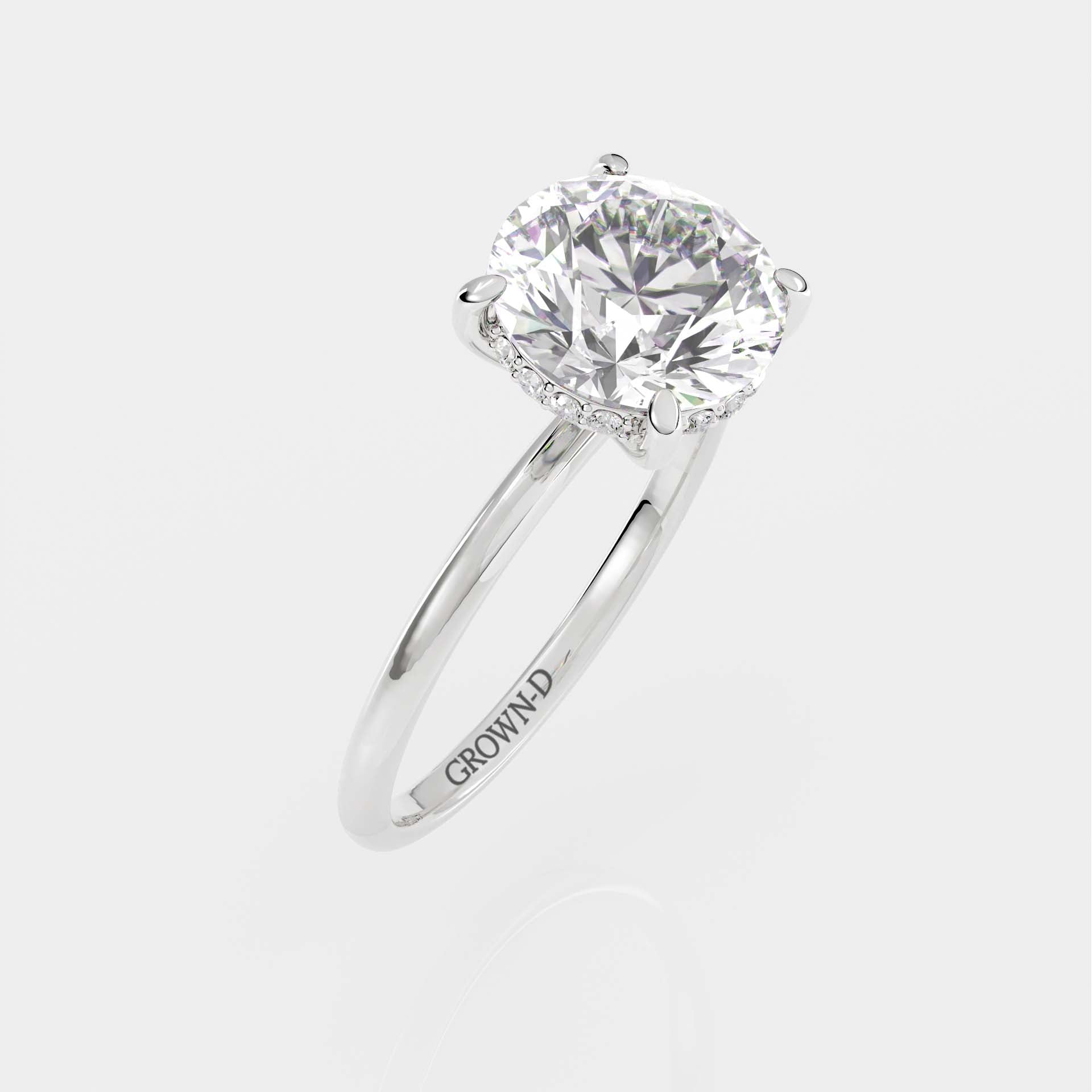 Round Solitaire With Bold Band – 3.5 CT