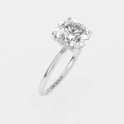Round Solitaire With Bold Band – 3.5 CT