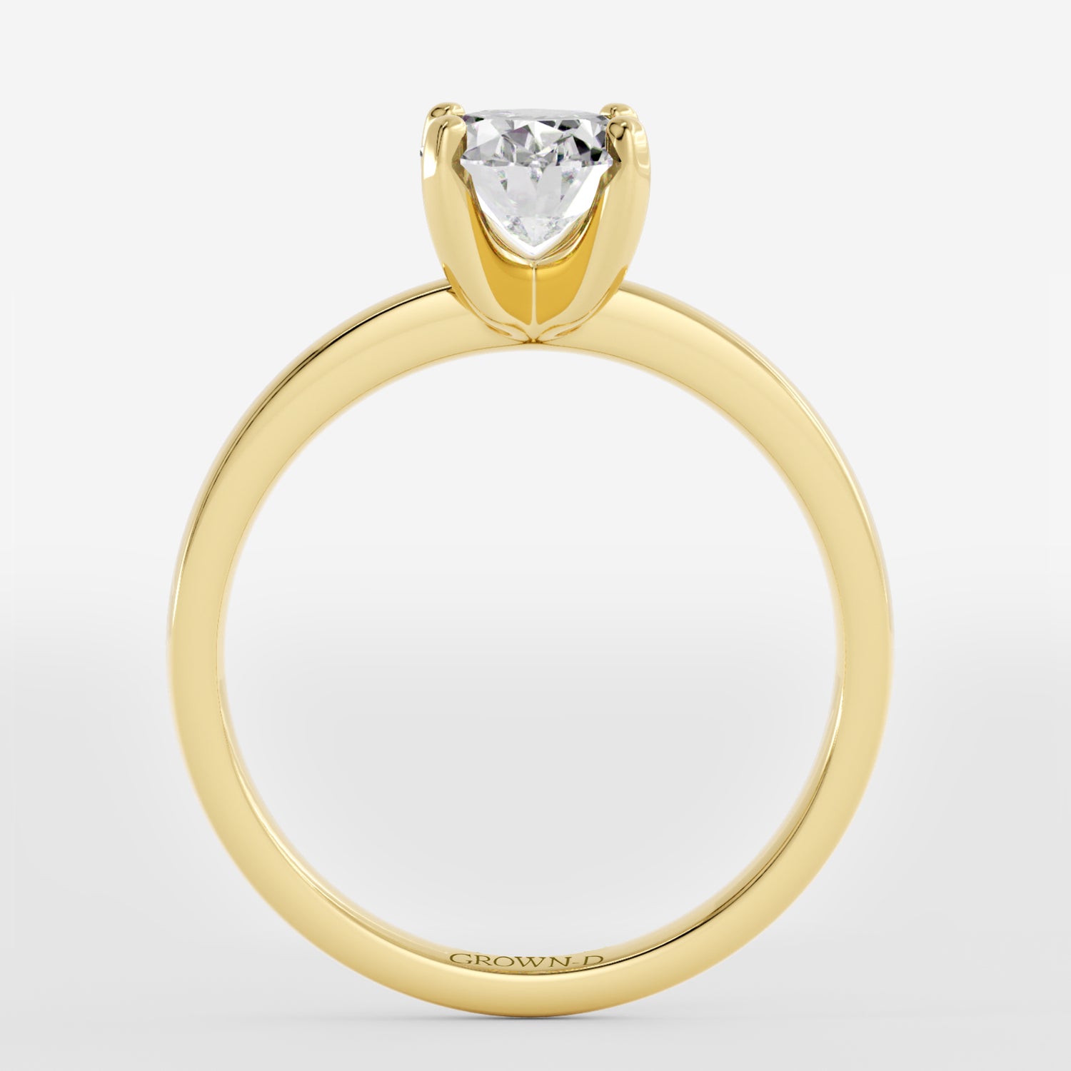 Oval Solitaire With Stone Set Band – 1 CT