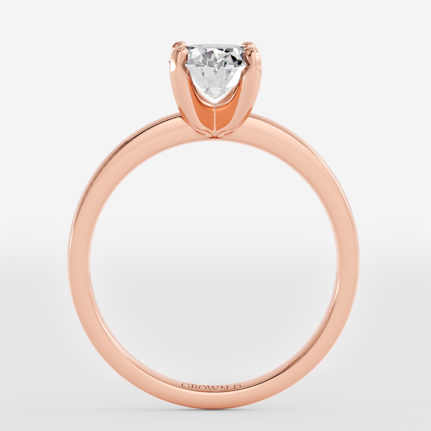 Oval Solitaire With Stone Set Band – 1 CT