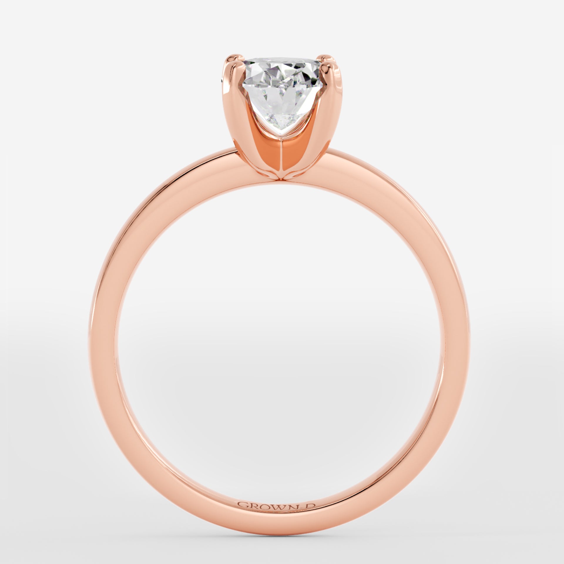 Oval Solitaire With Stone Set Band – 1 CT