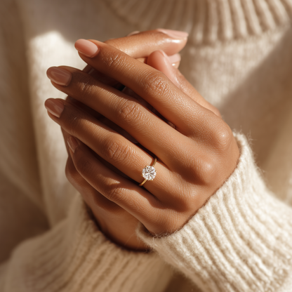 Classic 1.5mm Round Solitaire Ring – 1 CT