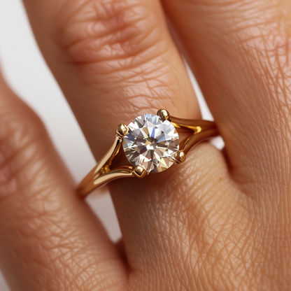 Unique Solitaire Ring, Split Shank – 2 CT