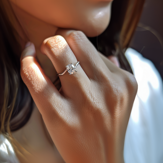 Signature Twisted Oval Solitaire Ring – 1 CT