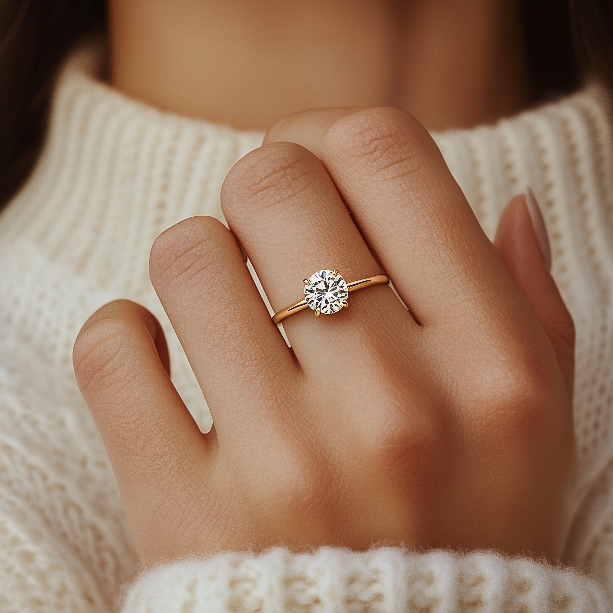 Classic 1.8mm Round Solitaire Ring – 1 CT